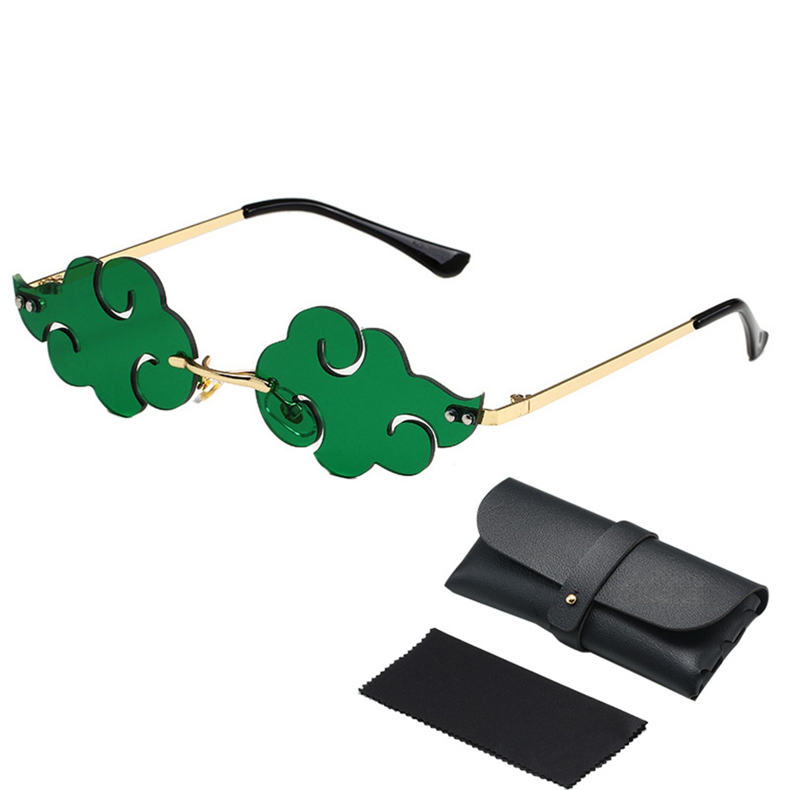 thumbnail image 2 of Día de San Patricio irlandés conchas Gafas de sol verdes Cuatro hojas Cl, 2 of 2